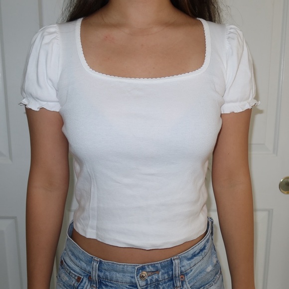 Brandy Melville, white T-shirt ￼ - Picture 1 of 2